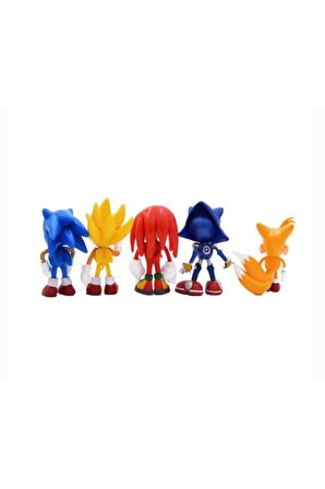 Oyuncak Sonic Mini Figür Oyuncak 5 Figürlü Oyuncak Seti Super Metal Kirpi Sonic Tails Knuckles