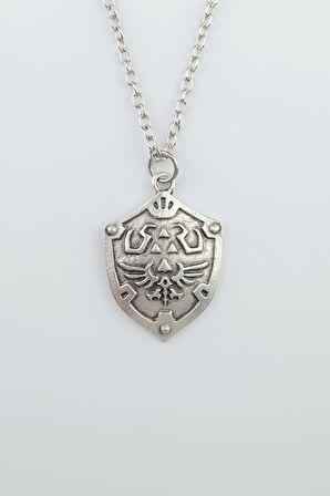 The Legend Of Zelda Erkek Kadın Kolye Antik Gümüş Kaplama - 60 cm Düz Zincir