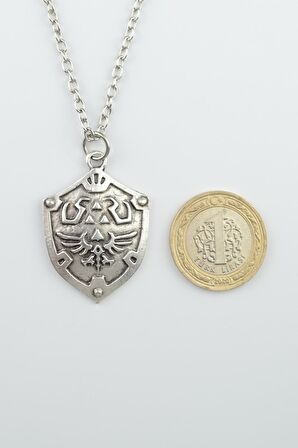 The Legend Of Zelda Erkek Kadın Kolye Antik Gümüş Kaplama - 60 cm Düz Zincir