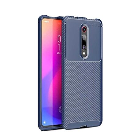Smcase Xiaomi Mi 9T Kılıf Negro Karbon Silikon  Nano Ekran Koruyucu 