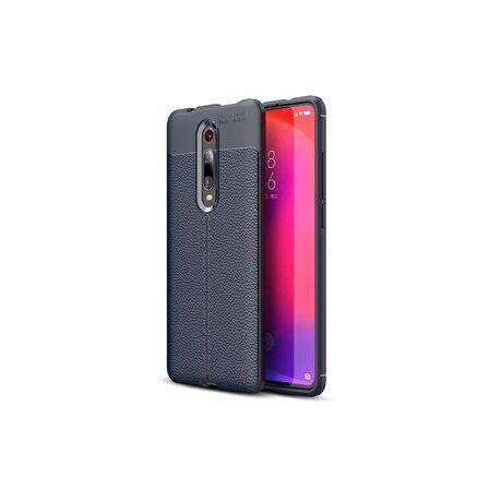 Smcase Xiaomi Redmi K20 Kılıf Deri Dokulu Silikon  Nano Ekran Koruyucu