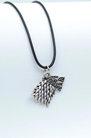 Game Of Thrones Kurt Kolye Deri İp Kolye Gümüş Kaplama Erkek Kadın Kolye