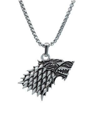 Game Of Thrones Kurt Örme Zincir Kolye - Gümüş Kaplama - Erkek Kadın Kolye - No:1359