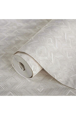 Geometrik Desen Duvar Kağıdı, Bej, Beta 1107-1, 16,50 M²