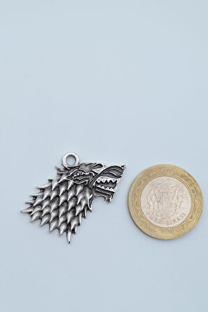 Game Of Thrones Kurt Gümüş Kaplama Kolye Ucu