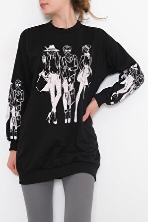 Casual Anime Ladies Baskılı Sweat