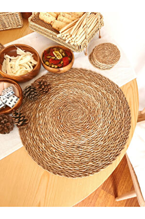 Hasır Örgü 2li Bambu Supla / Amerikan Servis