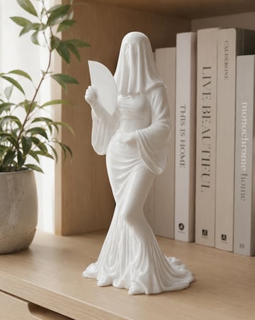  4’lü Gotik Hayalet Kadın Figür Seti 12 cm | Dekoratif Biblo Koleksiyonu