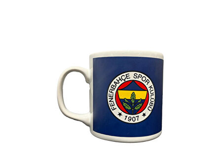 Fenerbahçe Lisanslı Kupa Lacivert Logolu Mug Hediyelik Ahşap Kutulu