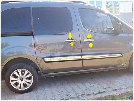 Markadan Citroen Berlingo Krom Kapı Kolu 2008-2018 4 Kapı Paslanmaz Çelik