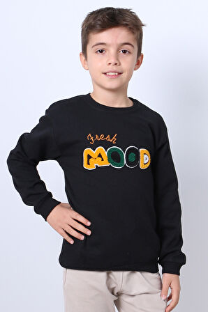 ERKEK ÇOCUK ŞARDONLU SWEAT MOOD NAKIŞ DETAYLI RİBANALI E35