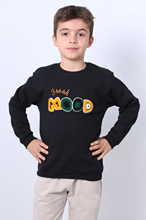 ERKEK ÇOCUK ŞARDONLU SWEAT MOOD NAKIŞ DETAYLI RİBANALI E35