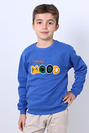 ERKEK ÇOCUK ŞARDONLU SWEAT MOOD NAKIŞ DETAYLI RİBANALI E35