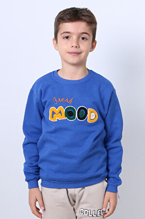 ERKEK ÇOCUK ŞARDONLU SWEAT MOOD NAKIŞ DETAYLI RİBANALI E35