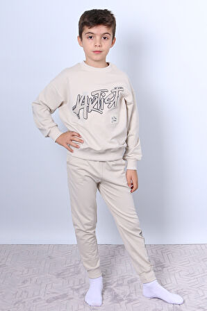 ERKEK ÇOCUK EŞOFMAN TAKIMI KABARTMA ARTİST BASKILI RİBANALI F1