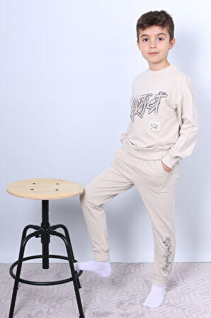 ERKEK ÇOCUK EŞOFMAN TAKIMI KABARTMA ARTİST BASKILI RİBANALI F1