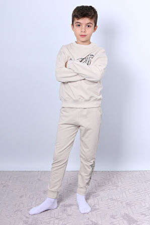 ERKEK ÇOCUK EŞOFMAN TAKIMI KABARTMA ARTİST BASKILI RİBANALI F1