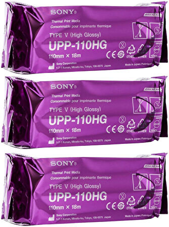 Sony Upp 110HG Print Media Ultrason Kağıdı - 3 Adet Rulo - Termal Baskı Kağıdı