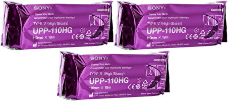 Sony Upp 110HG Print Media Ultrason Kağıdı - 3 Adet Rulo - Termal Baskı Kağıdı