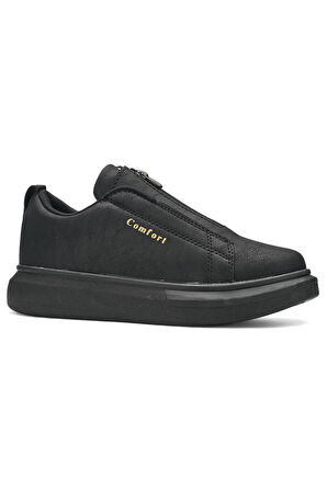 Günlük Erkek Casual Lastikli Kalın Yüksek Topuklu Desenli Taban Oval Burun Sneaker Spor Ayakkabı 111