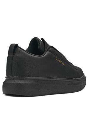 Günlük Erkek Casual Lastikli Kalın Yüksek Topuklu Desenli Taban Oval Burun Sneaker Spor Ayakkabı 111