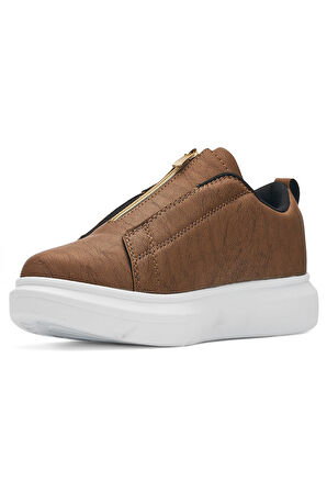 Günlük Erkek Casual Lastikli Kalın Yüksek Topuklu Desenli Taban Oval Burun Sneaker Spor Ayakkabı 111