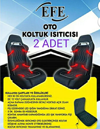 EFE MİNDER 2 ADET SAĞ VE SOL KOLTUK İÇİN ISITICILI ISITMALI MİNDER
