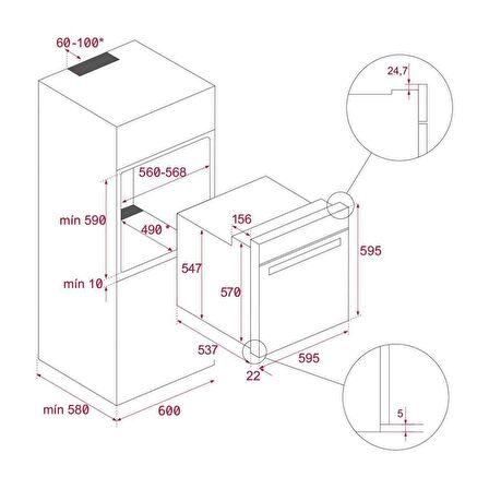 Teka HLB 8400 66 lt Ankastre Fırın