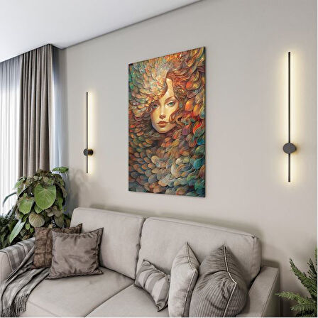 İnsan Cam Tablo - Karışık - Dikey Motif 01-015