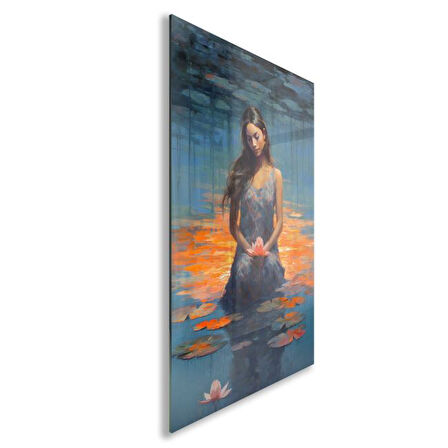 İnsan Cam Tablo - Karışık - Dikey Motif 01-029