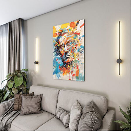 İnsan Cam Tablo - Karışık - Dikey Motif 01-047