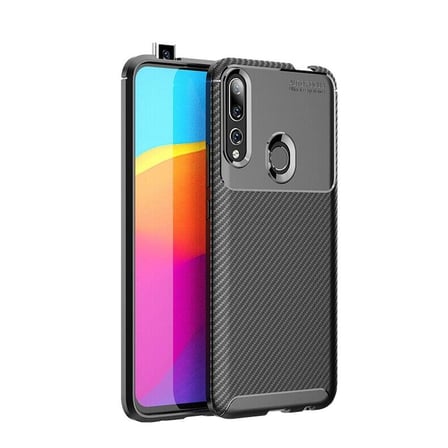 Smcase Huawei Y9 Prime 2019 Kılıf Negro Karbon Desenli Silikon  Nano Ekran Koruyucu 