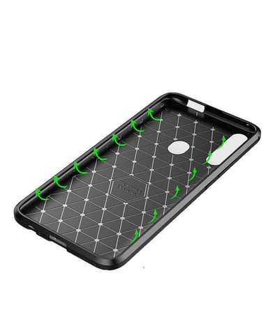 Smcase Huawei Y9 Prime 2019 Kılıf Negro Karbon Desenli Silikon  Nano Ekran Koruyucu 