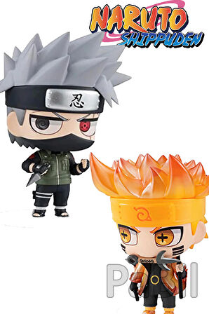 Naruto Shippuden Anime Manga Aksiyon Figür 7 Cm - Naruto Ve Kakashi