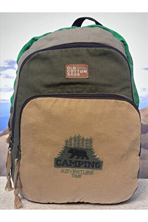 Kaliteli Siyah Vintage Salaş Baskılı Disayn Günlük Gezi Okul Sırt Çantası Revilla Bag 28x38cm