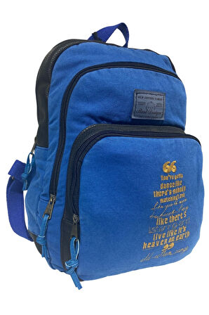 Kaliteli Siyah Vintage Salaş Baskılı Disayn Günlük Gezi Okul Sırt Çantası Revilla Bag 28x38cm