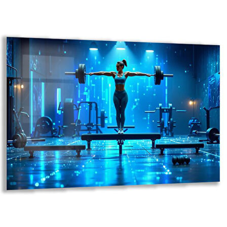 İnsan Cam Tablo - Spor Yapanlar - Yatay Motif 04-028