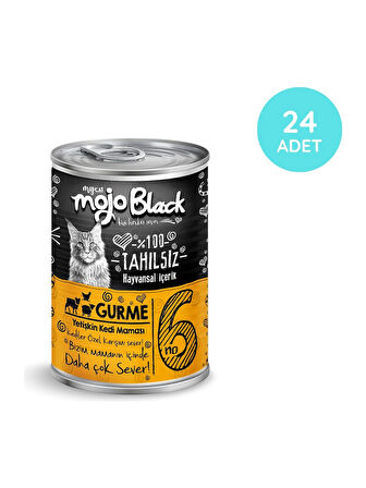 MYCAT MOJO BLACK NO :6  TAHILSIZ 400GR GURME YETİŞKİN KEDİ KONSERVESİ   24'LÜ