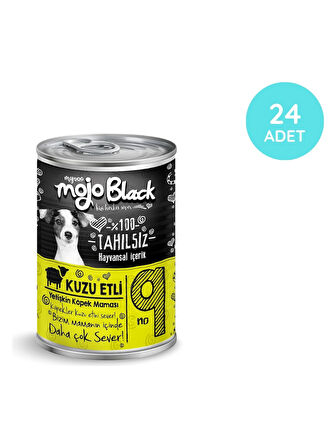 MYDOG MOJO BLACK NO :9 TAHILSIZ 400GR KUZU ETLİ YETİŞKİN KÖPEK KONSERVESİ  24'LÜ