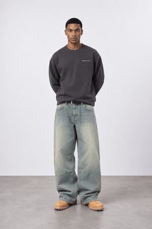 Erkek notbasicproject Oversize Long Sleeve Kahve