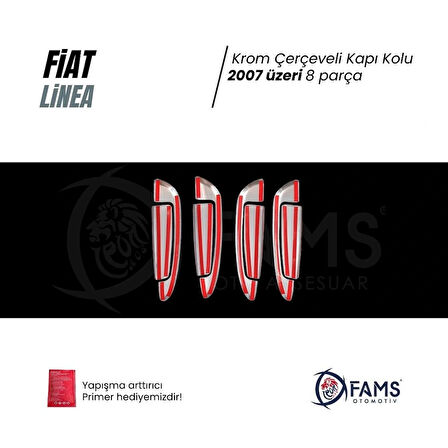 Fiat Linea Krom Kapı Kolu 4 Kapı 8 Parça 2007 Ve Üzeri Paslanmaz Çelik (ÇERÇEVELİ)