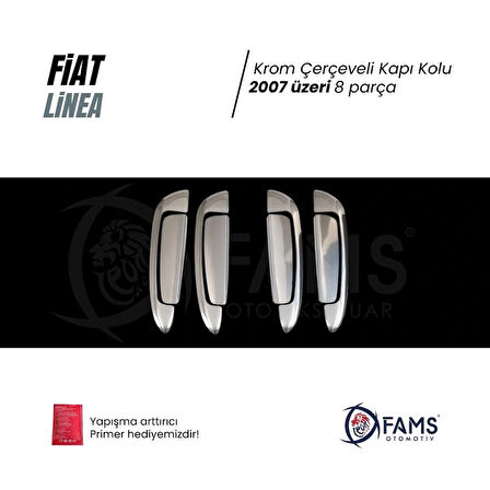 Fiat Linea Krom Kapı Kolu 4 Kapı 8 Parça 2007 Ve Üzeri Paslanmaz Çelik (ÇERÇEVELİ)