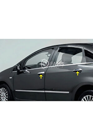 Fiat Linea Krom Kapı Kolu 4 Kapı 8 Parça 2007 Ve Üzeri Paslanmaz Çelik (ÇERÇEVELİ)