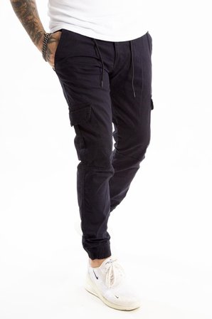 Erkek Lacivert Beli Lastikli Kargo Pantolon 1601569