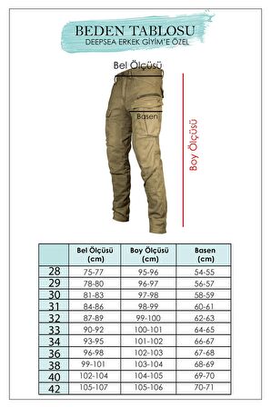 Erkek Siyah Beli Lastikli Kargo Pantolon 1601569