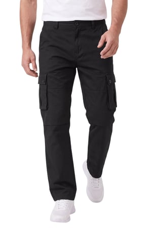 Erkek Siyah Geniş Kesim Kargo Pantolon 1705421