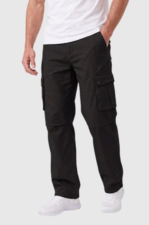 Erkek Siyah Geniş Kesim Kargo Pantolon 1705421