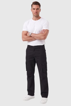 Erkek Siyah Geniş Kesim Kargo Pantolon 1705421