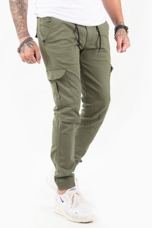 Erkek Açık Yeşil Beli Lastikli Kargo Pantolon 1601569