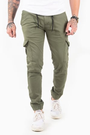 Erkek Açık Yeşil Beli Lastikli Kargo Pantolon 1601569